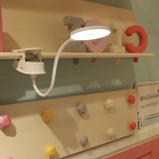 LED Bedlamp met klem - 3 lichtstanden - Draadloze en oplaadbare LED lamp