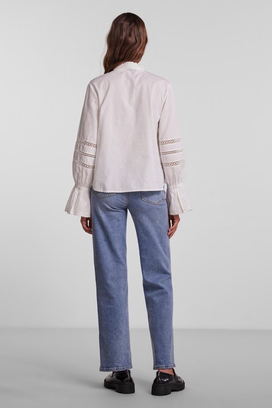 Pieces - Maat XL - Blouse Pcanna Ls Shirt D2d 17137289 Cloud Dancer Dames