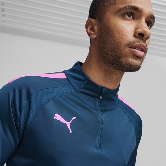 PUMA Maat M teamLIGA 1/4 Zip Top Heren Sporttop - Ocean Tropic-Poison Pink