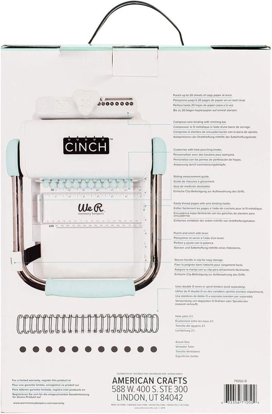 We R Memory Keepers the Cinch Book Binding Tool Version 2 - Boekbinder Machine