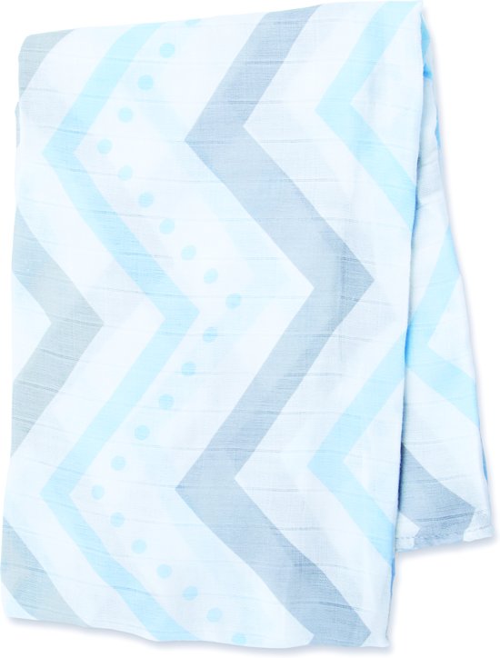 3fca-d1e5-4395-a0f6-96333597006d Lulujo swaddle 70% bamboo/30% katoen 120x120 cm - Blue Chevron