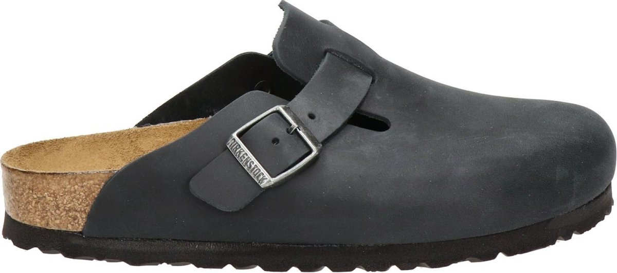 Birkenstock -maat 41 -Boston Black narrow Fettleder Oiled Leather Unisex Clogs - Zwart