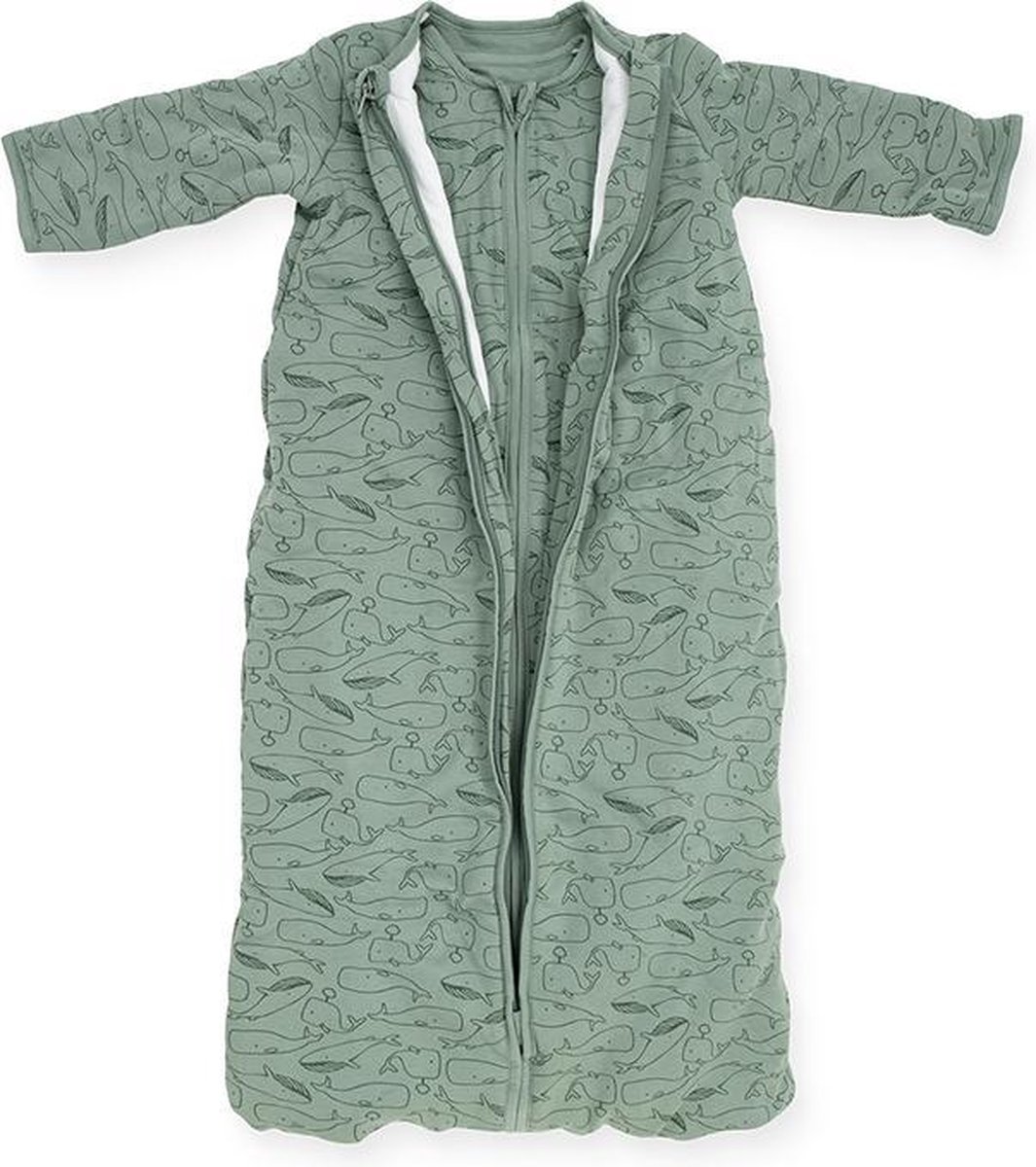 Jollein Baby Slaapzak 4-Seizoenen 90cm Whales - Ash Green