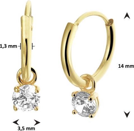 The Jewelry Collection - Zirkonia hangers - Dames - Oorringen - 11 mm