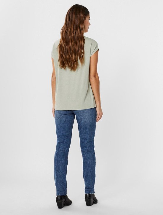 Vero Moda - Maat XS - Vmlava Plain Ss Top Lurex Strip Ga Noos 10250488 Desert Sage/silver Lurex