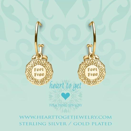 Heart to Get 925 Sterling Zilveren Goudkleurige Bohemian Coin Feel Oorbellen
