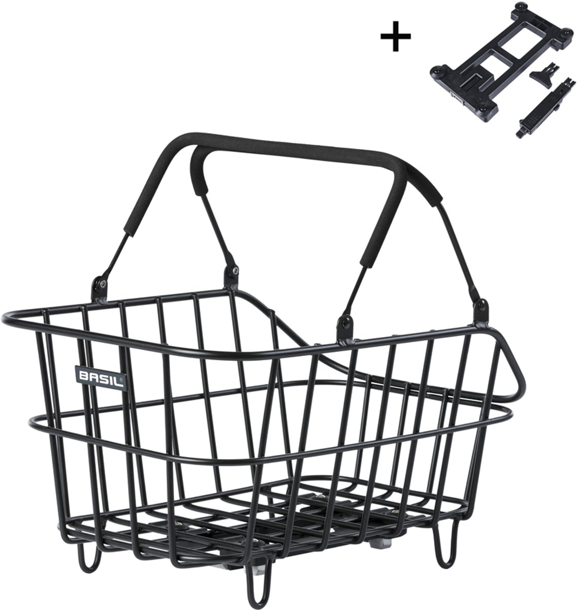fietsbasket, drager, metaal, zwart, accessoires