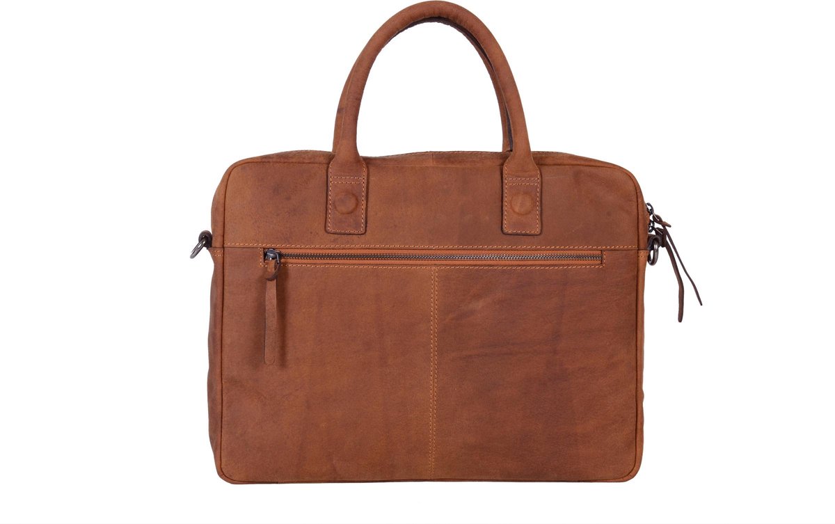 DSTRCT Wall Street Leren Laptoptas - 15,4 inch - Cognac