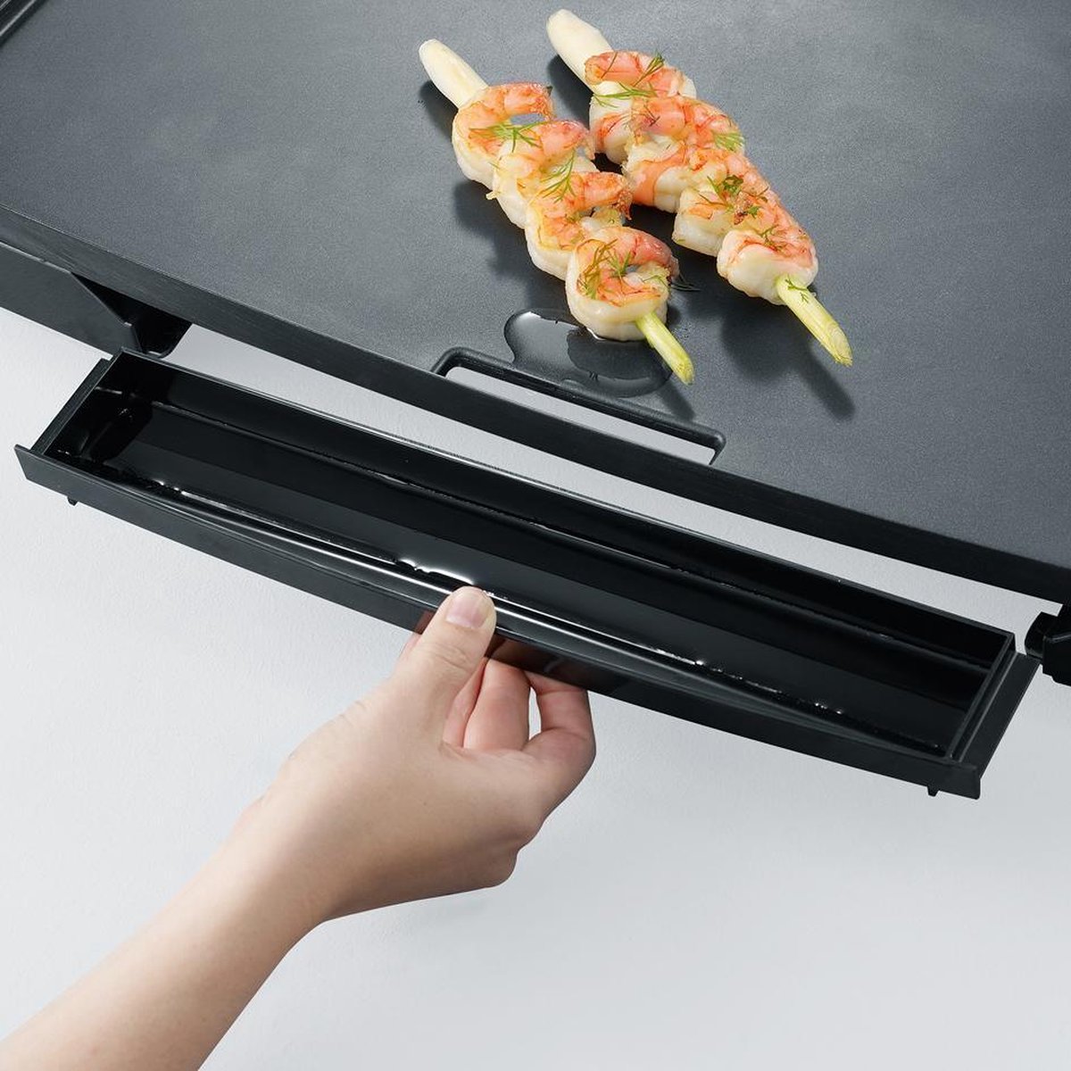 Severin KG 2397 Tafelgrill - Teppanyaki bakplaat - Antiaanbaklaag - 2200 Watt - Uitneembare vetopvangbak