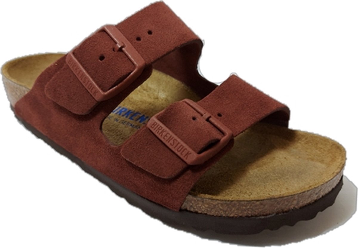 Birkenstock Arizona Dames Slippers - 38 - Chocolate Suede Narrow-fit