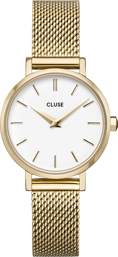 Cluse Boho Chic Petite Mesh White, Gold Colour - 28 mm