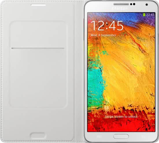 Samsung Flipcover Moschino voor Samsung N9005 Galaxy Note III - Wit/Goud