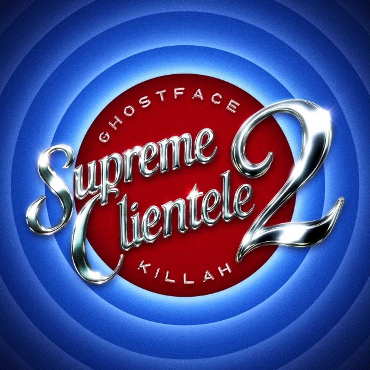 logo, supreme, cirkel, blauw achtergrond, metallic tekst