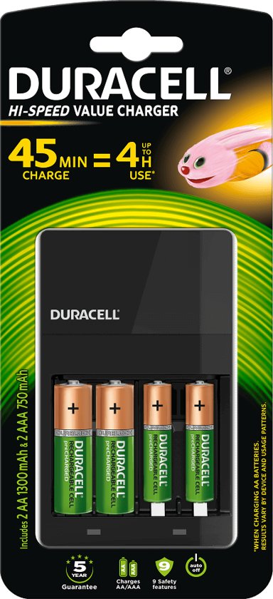 Duracell Speedy Oplader - 45 min Oplaadtijd - AA &amp; AAA batterijen
