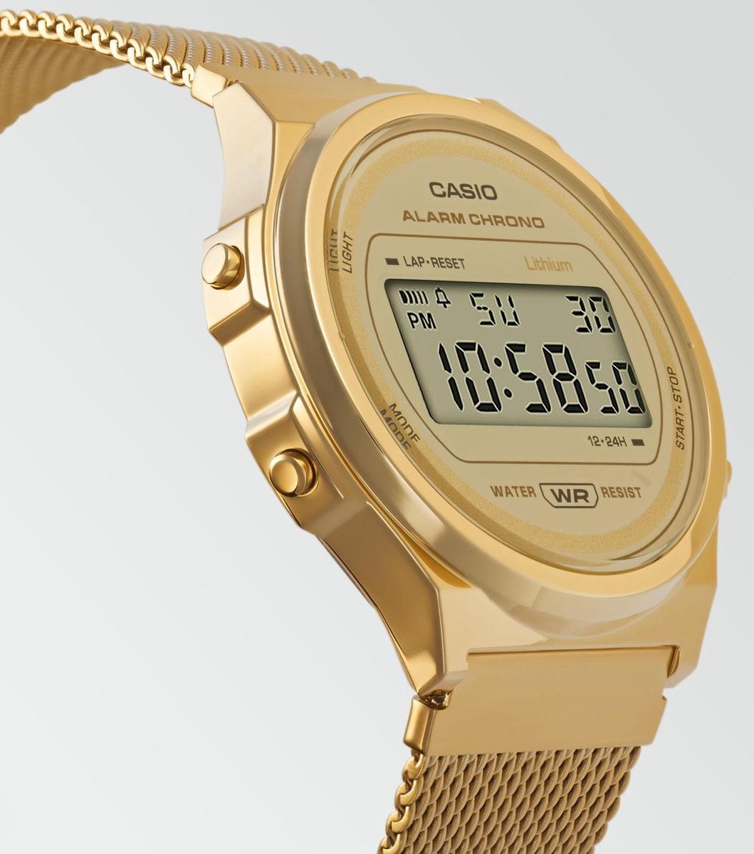 Casio Vintage Iconic A171WEMG-9AEF Unisex Horloge 37 mm - Goudkleurig