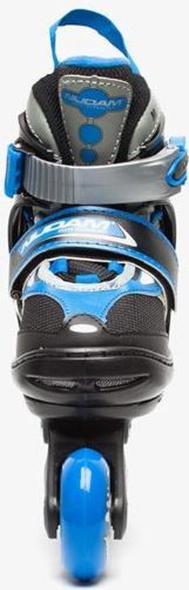 Nijdam Junior Inlineskates - Semi-Softboot - Zwart/Blauw/Grijs - 30