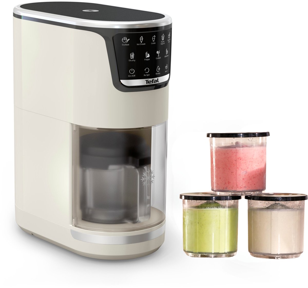 Tefal Dolci IG602A - IJsmachine - 10 Programma's - 1.4L - Automatisch spoelprogramma - Geschikt voor Sorbet en Roomijs