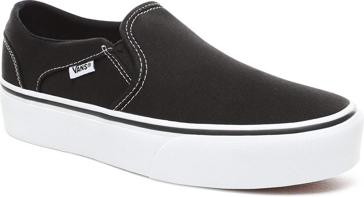 Vans - Maat 39 - Asher Platform Canvas Dames Sneakers - Black