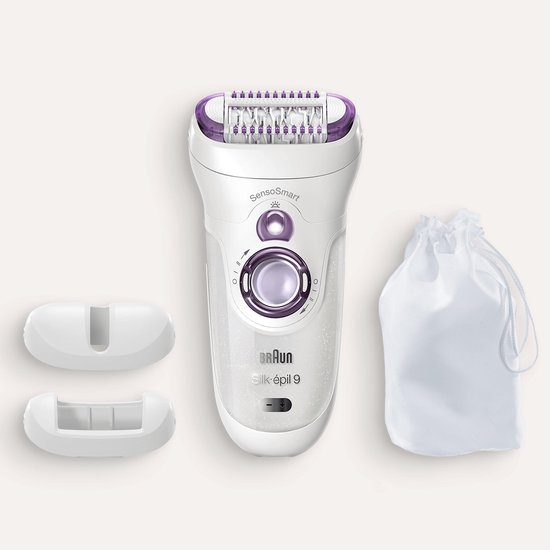 Braun Silk-épil 9 9-700 Epilator voor Langdurige Ontharing, Wit/Paars