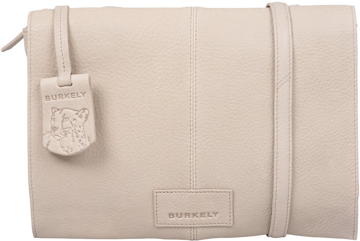 handtas, beige, leren, schoudertas, kabeltje mouwhaak