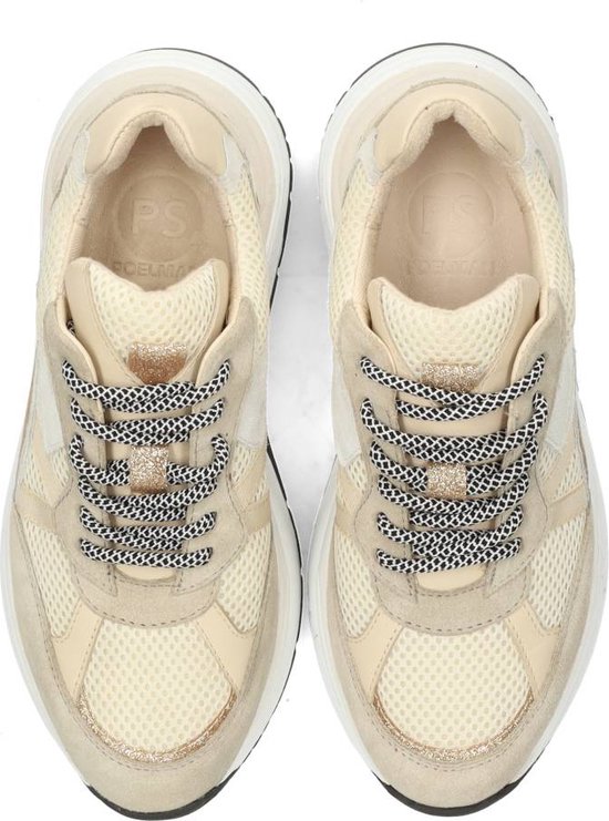 sneakers, witte sneaker, luxe, mesh, veterkleurig