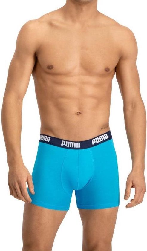 Puma - S - Basic Boxershort Aqua/Blue 2-pack