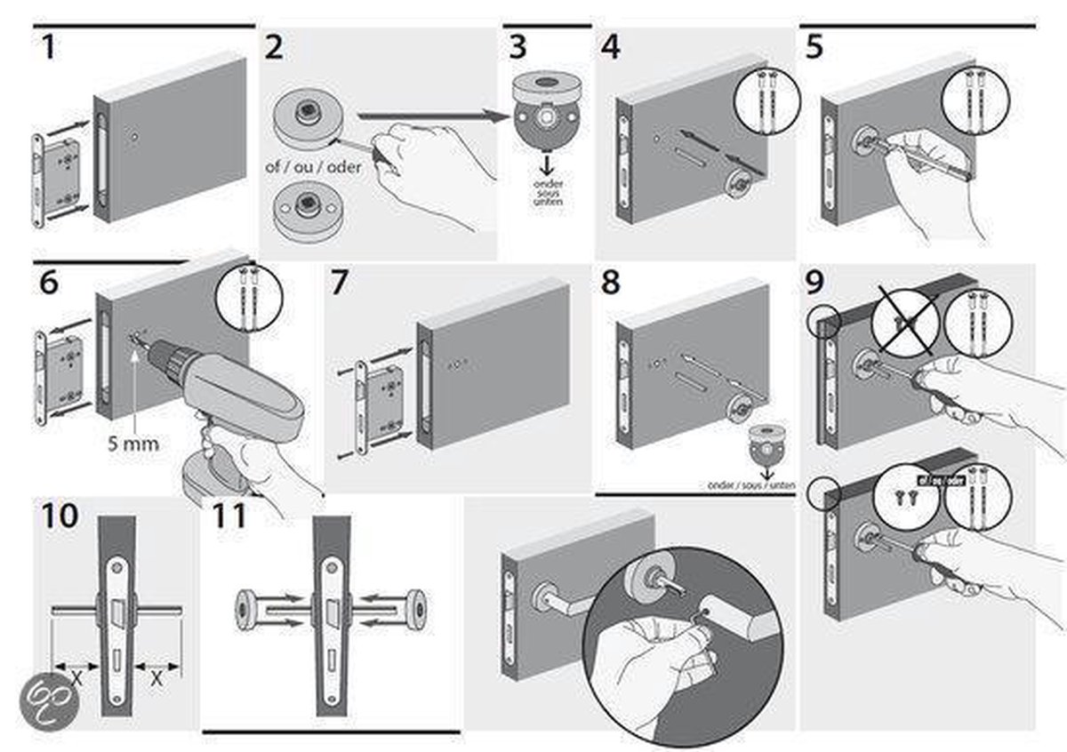 Impresso London Deurklink - Deurbeslag - Rond - Rozet - Zilver