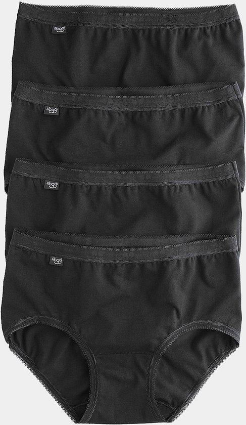 sloggi - Maat 38 - Basic+ Dames Midi slip - 4pack - Zwart