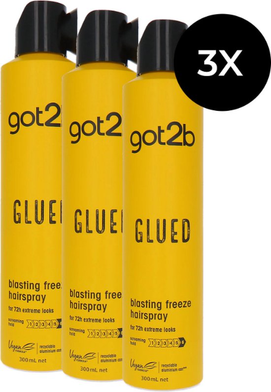 Schwarzkopf-Got2B Schwarzkopf Got2B Glued Blasting Freeze Hairspray - 3 x 300 ml