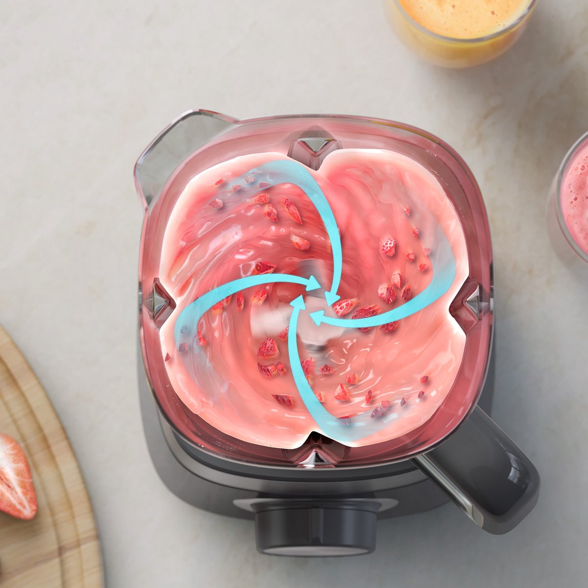 Philips Blender HR3020/20 - Krachtige 1000 Watt Motor – Veelzijdig Gebruik - Vaatwasserbestendig - 1.5l Kan - Grijs