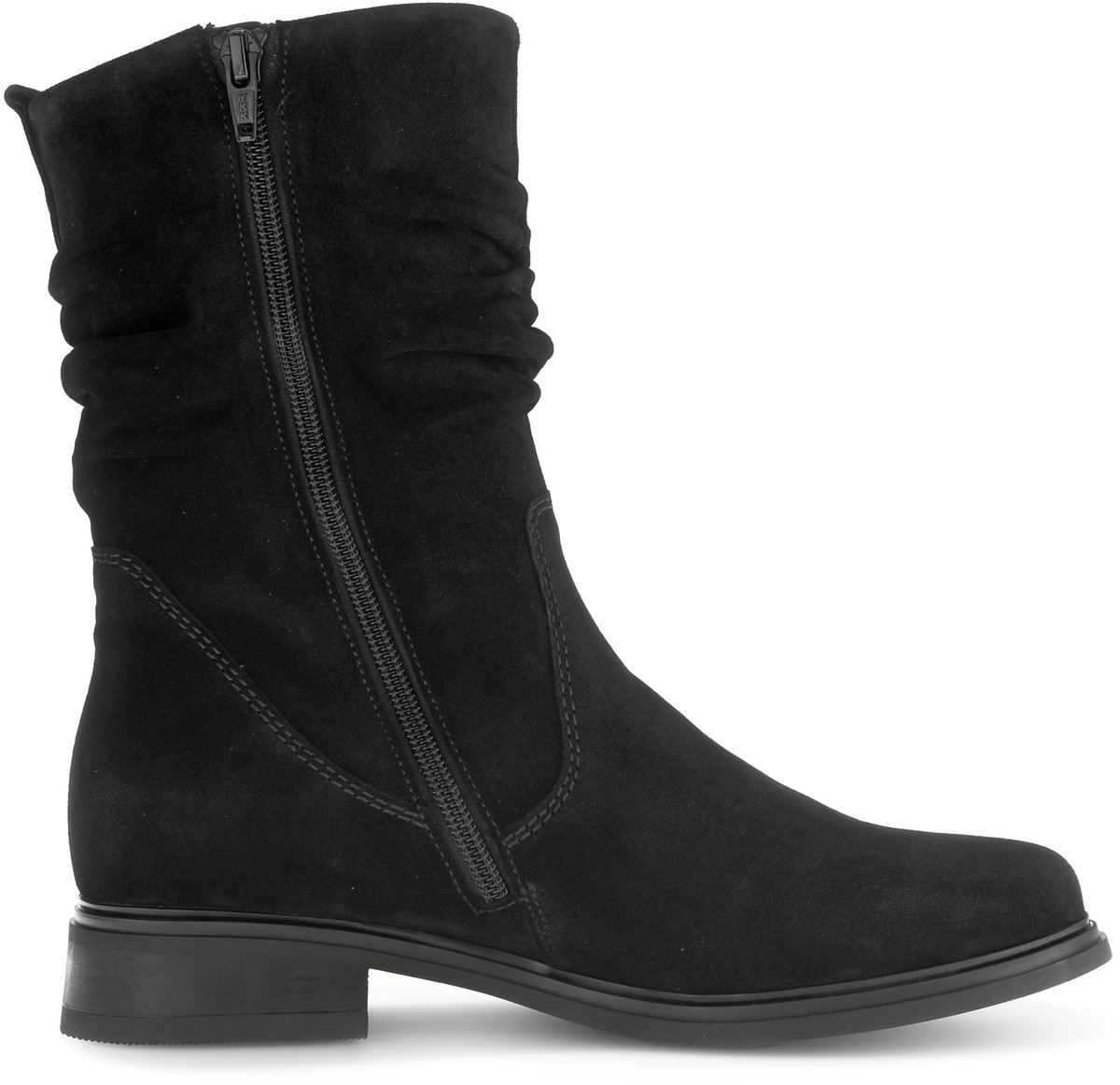 laars, boot, zwarte, suede, rits