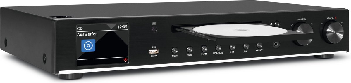 TechniSat DIGITRADIO 143CD (V3) - DAB+ en internetradio ontvanger - CD - Bluetooth - Wi-Fi - zwart