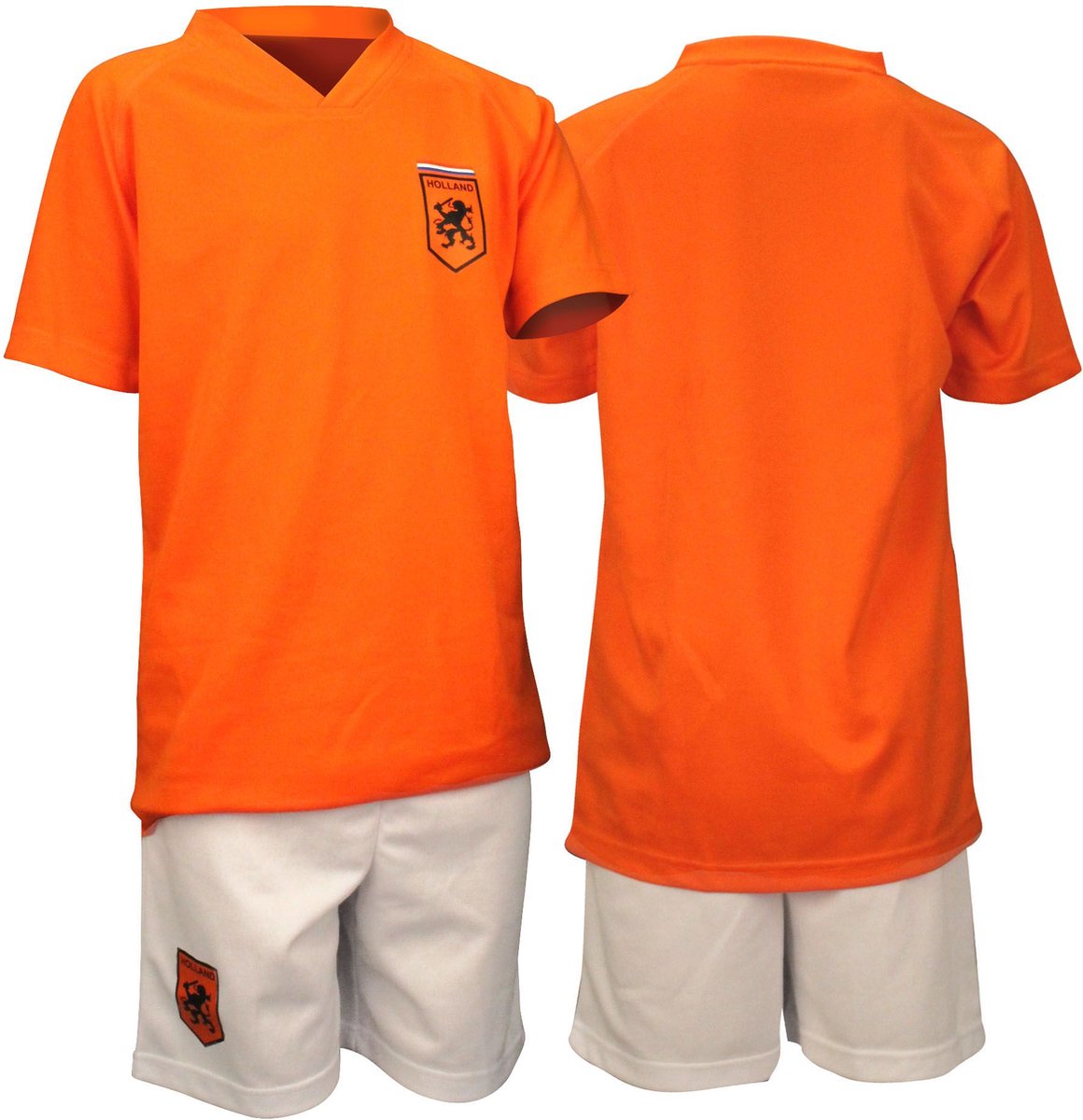 oranje shirt, t-shirt, korte mouwen, teamlogo, kledingset