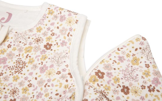 kleding, bloemenprint, mouwloos, babyjasje, patchwork