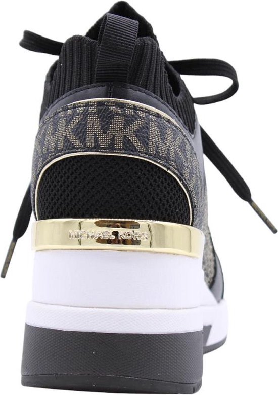 Michael Kors - mt 36 -GEORGIE KNIT TRAINER Dames Sneakers - Zwart/Goud