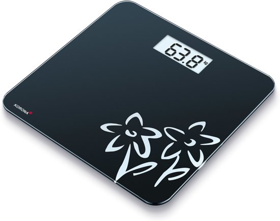 RETOURDEAL - Korona 77084 Gisa - elektronische weegschaal met bloemen motief - Zwart