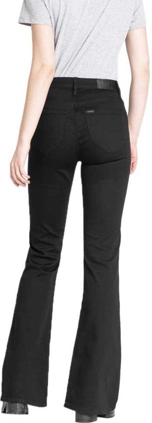 LEE - maat W27 X L31 - BREESE BLACK RINSE FLARE JEANS-DAMES