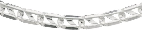 The Jewelry Collection For Men Ketting Anker Plat 7 mm - Zilver