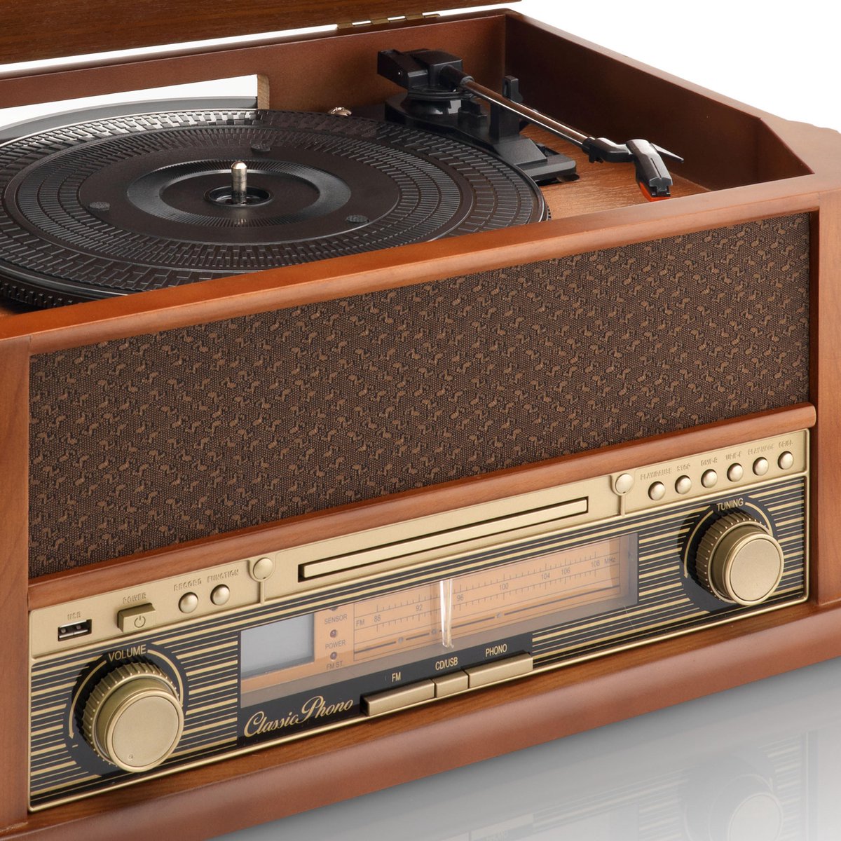 Classic Phono TCD-2500 - Platenspeler - Retro - Met ingebouwde speakers