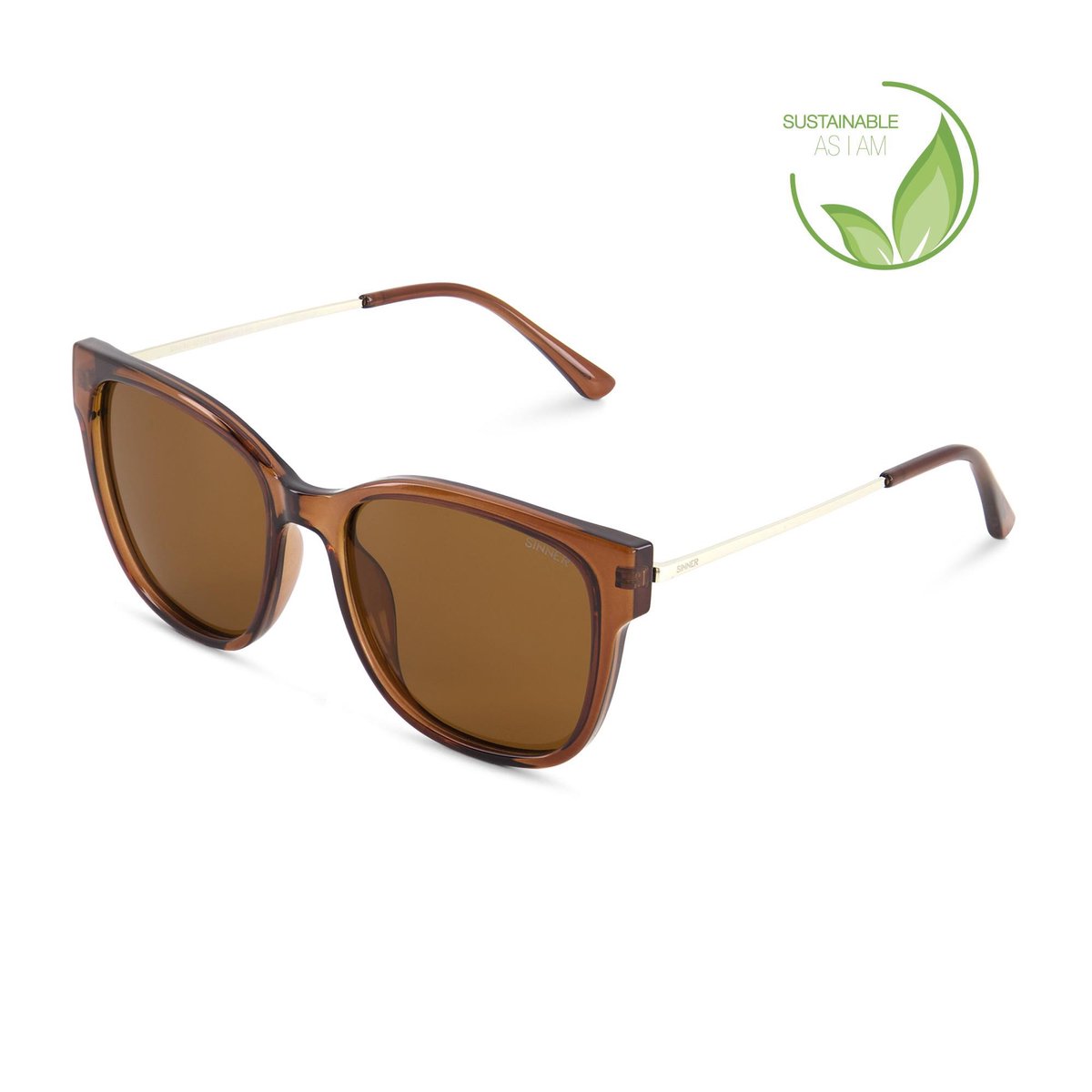 oliw brown, bril frameless, zonnebril, kunststof frame, bruine glazen