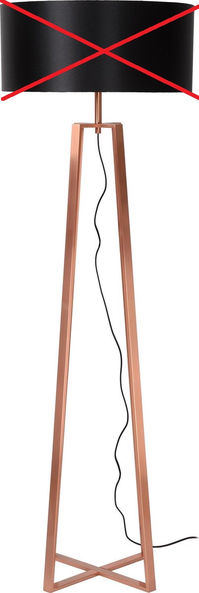 Lucide COFFEE - Vloerlamp -  50 cm - Koper