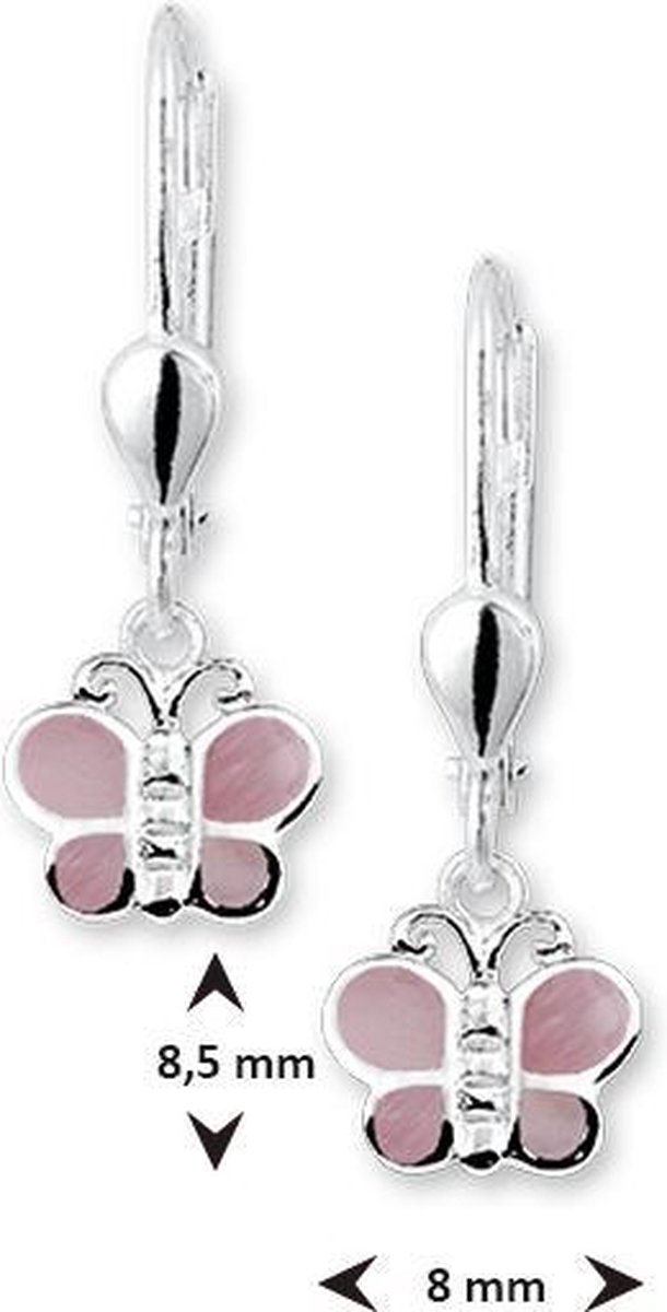 The Jewelry Collection - Oorhangers Vlinder Brisur Haak - Zilver