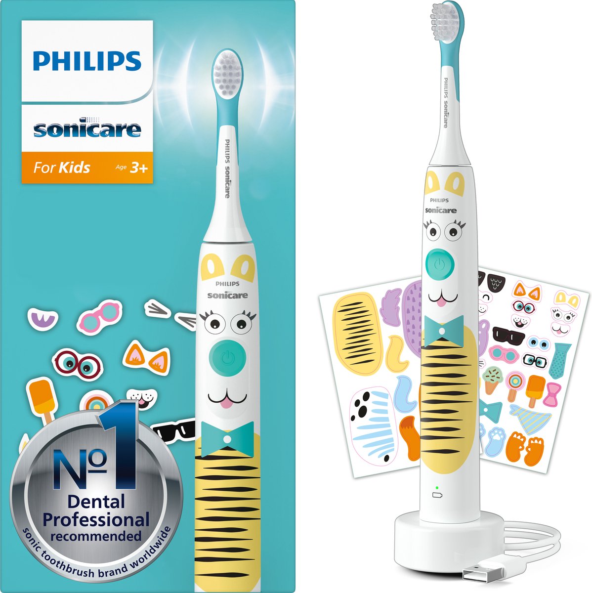 Philips Sonicare For Kids - HX3601/01 - Elektrische Tandenborstel - Voor Kinderen Vanaf 3 Jaar