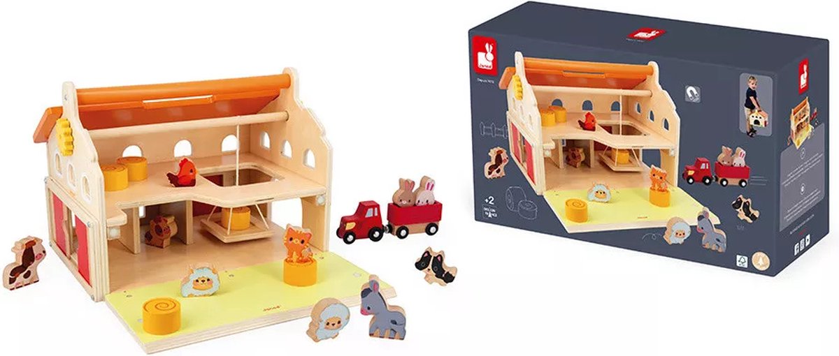  houten speelgoed,  dierenvacht,  speelbak,  dierenfiguren,  oefenhandleiding