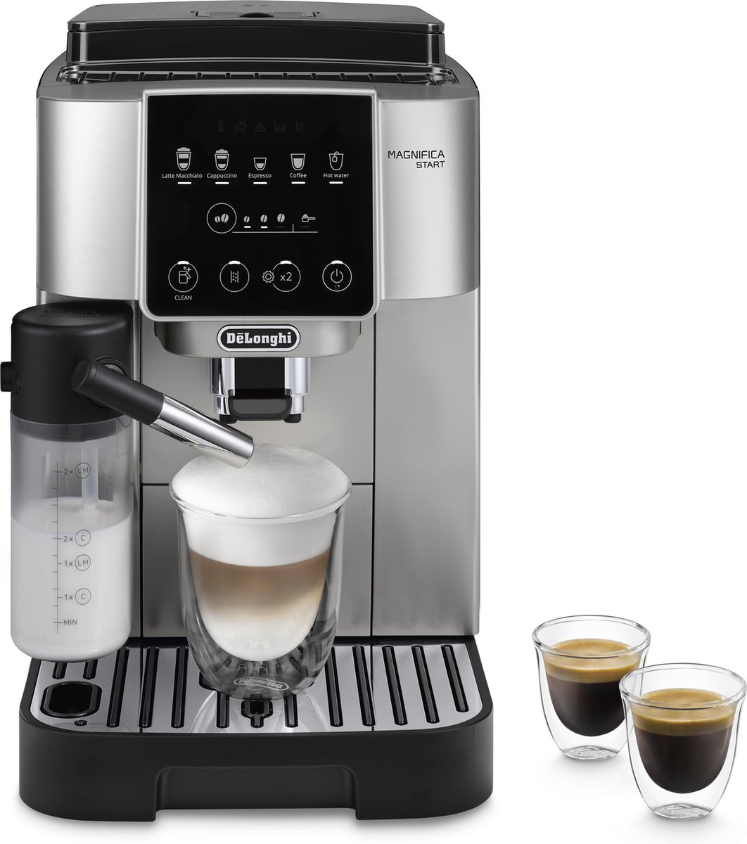 De’Longhi Magnifica Start - volautomatische espressomachine met LatteCrema Hot Technology melkopschuimer - Zilver/Zwart - ECAM220.80.SB