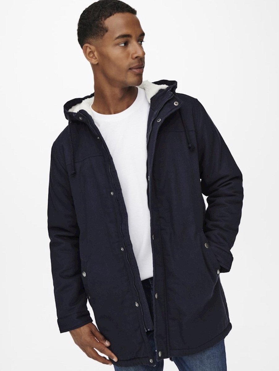 ONLY & SONS -maat M - ONSALEX TEDDY PARKA JACKET EXP RE VD Heren Jas