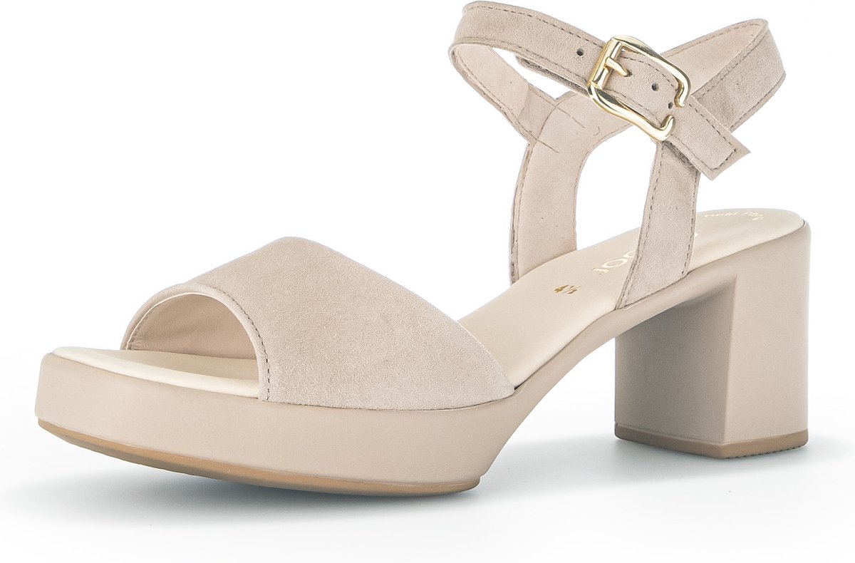 Gabor- Maat 39- Sandalen met hak beige Suede