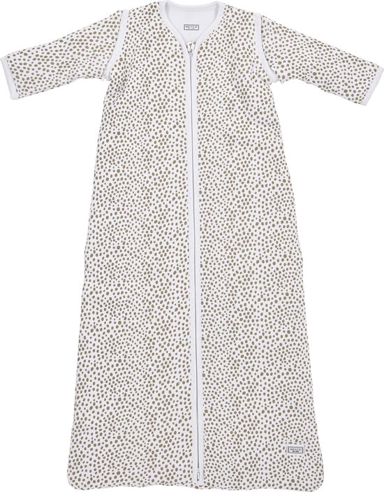 Meyco winter baby slaapzak afritsbare mouw gevoerd Cheetah - Taupe - 110cm
