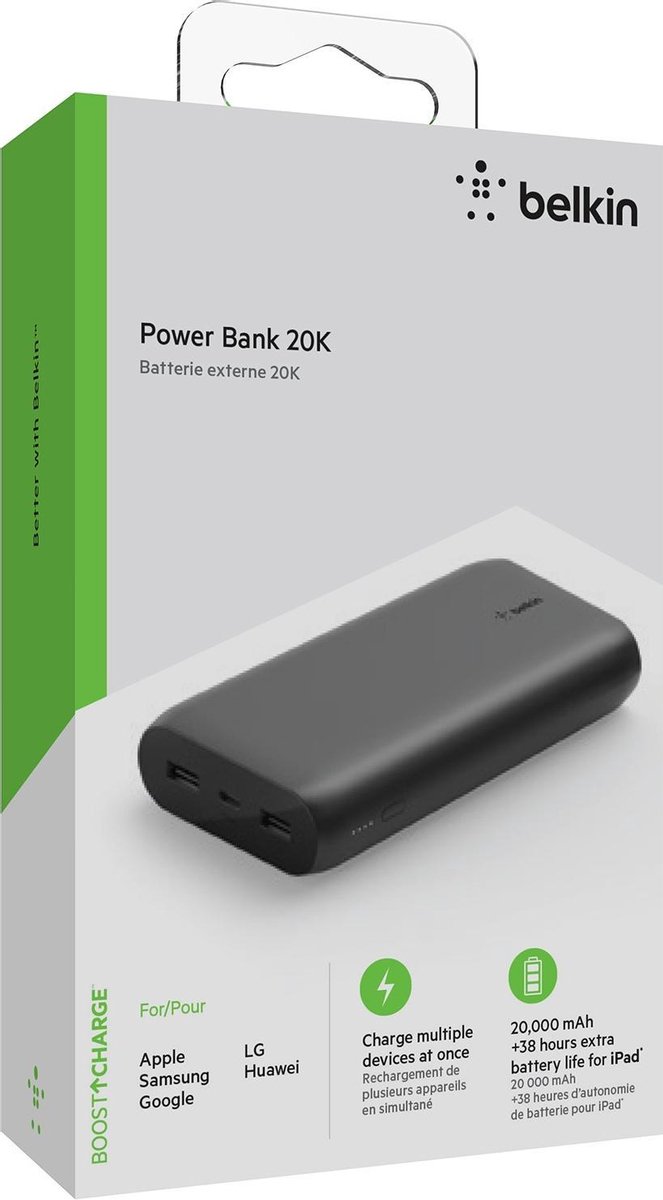 Belkin Powerbank 20.000 mAh - Zwart