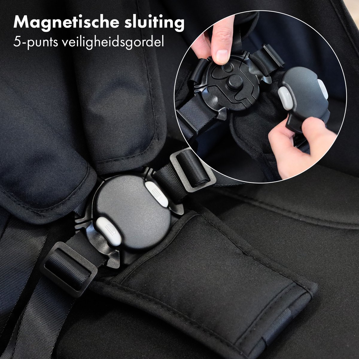 Deryan Rolo XL Buggy - Lichtgewicht Plooibuggy - Inklapbaar - Zwart